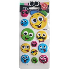  bu-bu puffy sticker oynar gözlü gülen yüzler 9x21 swp-2101