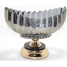 Store Mania Ieg™ Lüks Füme Kristal Cam Gondol Gold Ayaklı Sunumluk