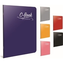 Gıpta C Book Dikişli Plastik Kapak Defter A4 100 Yaprak Kareli 6907 (Karışık Renk 1 Adet)