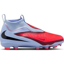 Nike Phantom 6 High Academy Kids Football Shoes Bağcıksız Bilekli Çocuk Çoklu Zemin Kramponu Mavi Kırmızı
