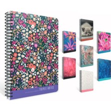  gıpta triple notes spiralli sert kapak not defteri 17x24cm 80 yaprak kareli 6580 (karışık renk 1 adet)