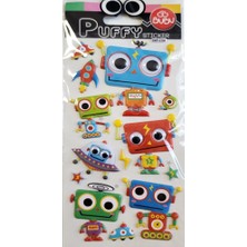  bu-bu puffy sticker oynar gözlü robotlar 9x21 swp-2104
