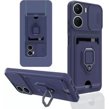 Senka Newface Vivo Y16 Kılıf Zuma Kartvizitli Yüzüklü Silikon - Lacivert