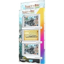 Starseven Gamegenic Ticket To Ride Europe Resmi Sanat Kolları | Hepsi Bir Arada 168 Kart Kılıfı Paketi | Kart