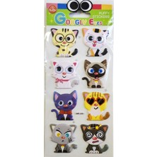  bu-bu googly eyes puffy sticker kediler 9x21 swp-2303
