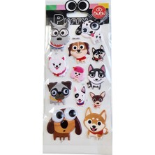  bu-bu puffy sticker oynar gözlü köpekler 9x21 swp-2005