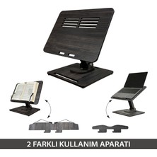 Vigo Wood Kitap Okuma Standı Yükseklik Ayarlanabilir Katlanabilir 360º Dönebilen Laptop Standı Antik