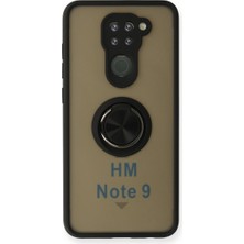 Senka Note 9 Kılıf Montreal Yüzüklü Kapak - Siyah