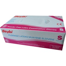 Beybi Pudrasız Lateks Muayene Eldiven Small (100 Lü Paket)