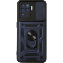 Starseven Reno 5 Lite Kılıf Pars Lens Yüzüklü Silikon - Lacivert