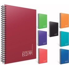 Gıpta Eko Spiralli Plastik Kapak Defter A4 40 Yaprak Kareli 6389 (12 Li Paket)