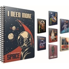 Gıpta Space Spiralli Karton Kapak Defter A4 80 Yaprak Kareli 5344 (Karışık Renk 1 Adet)