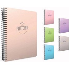 Gıpta Pastoral Spiralli Plastik Kapak Defter A4 160 Yaprak Çizgili 5552 (Karışık Renk 1 Adet)
