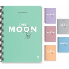 Gıpta Moon Spiralli Plastik Kapak Defter 17X24 Cm 80 Yaprak Çizgili 6959 (4 Lü Paket)
