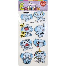  bu-bu emotions puffy sticker elephants tigers 9x21 swp-1708