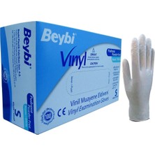 Beybi Vinyl Vinil Pudrasız Muayene Eldiveni Small (100 Lü Paket)