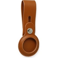 Senka Newface Airtag Askılı Deri Kılıf - Taba