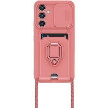 Senka Newface Samsung Galaxy A26 Kılıf Zuma Kartvizitli Yüzüklü Silikon - Pembe