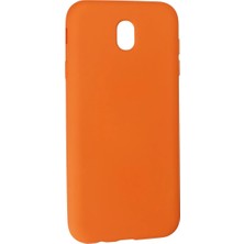 Senka Newface Samsung Galaxy J7 Pro / J730 Kılıf Nano Içi Kadife Silikon - Turuncu