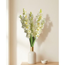Yasima 1 Adet Büyük Boy 5 Dallı Yapay Kırık Beyaz Sümbül Ev Vazo Dekor Çiçeği
