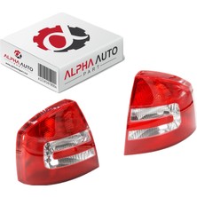 Skoda Octavia Için Arka Stop Sağ ve Sol Lamba Camı 2'li Set