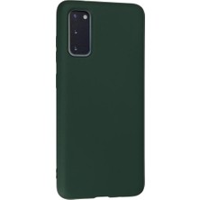 Senka Newface Samsung Galaxy S20 Kılıf Nano Içi Kadife Silikon - Koyu Yeşil
