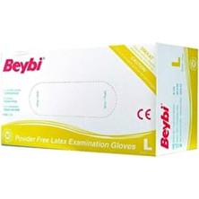 Beybi Pudrasız Lateks Muayene Eldiven Large (100 Lü Paket)