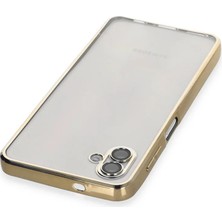 Senka Newface Samsung Galaxy A04 Kılıf Lensli Silikon - Gold
