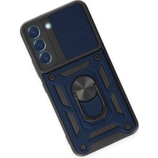 Senka Newface Samsung Galaxy S23 Fe Kılıf Pars Lens Yüzüklü Silikon - Lacivert