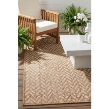 Pera Halı Karamel ve Ekru Zikzak Sisal Dokulu Halı - FM01W