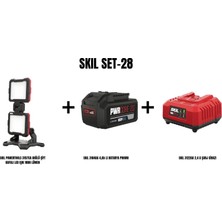 Skil Skıl Set-28 (Skıl Powertools 3157CA Akülü Çift Kafalı LED Işık 1800 Lümen+Skıl 3104AA 4,ah Li Batarya Promo+Skıl 3122AA 2,4 A Şarj Cihazı)
