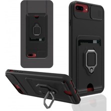 Senka Newface Iphone 7 Plus Kılıf Zuma Kartvizitli Yüzüklü Silikon - Siyah