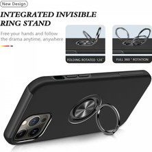 Senka Newface Iphone 13 Pro Max Kılıf Elit Yüzüklü Kapak - Siyah