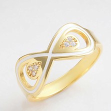 Pazarcan Gümüş Gold Zirkon Taşlı Sonsuzluk Kadın Yüzük