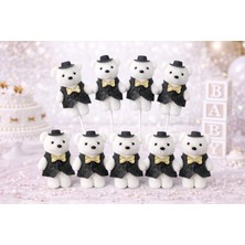 Eng Parti Dünyası 10’lu Siyah Şapkalı Ayıcıklı Süs Seti – Organizasyon & Çiçek Dekoru