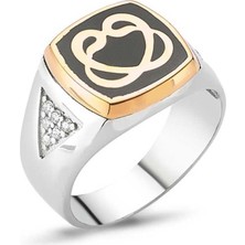 Pazarcan Gümüş Çift Vav Erkek Yüzük