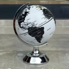 Zenvia Metal Ayaklı Siyah Beyaz Dünya Küresi