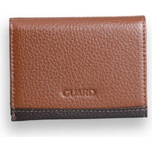 Guard Taba - Kahverengi Çift Renk Bölmeli Hakiki Deri Kredi Kartlık - GRD260404WT1746