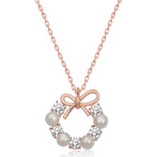 Pazarcan Gümüş Inci Kurdele Kadın Kolye