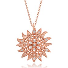 Pazarcan Gümüş Güneş Kadın Kolye