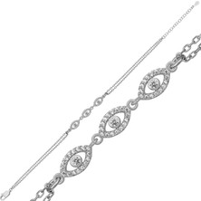 Pazarcan Gümüş Üçlü Mekik Model Kadın Bileklik