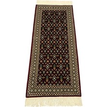 Burak Halı El Dokuma Sıfır Üst Düzey Türkmen Halısı 59X135 Kırmızı %100 Yün Halı Kırmızı