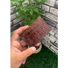 Guard Taba Croco Hakiki Deri Ikiye Katlı Mini Boy Kredi Kartlık - GRD260404WT1057