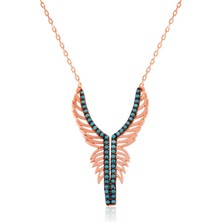 Pazarcan Gümüş Melek Kanadı Bayan Kolye