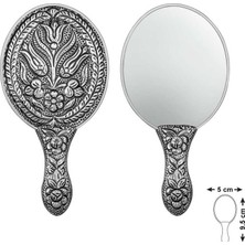 Pazarcan Gümüş Lale Motifli El Aynası
