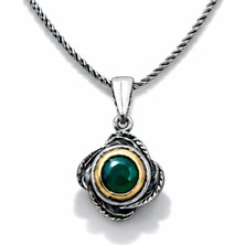 Pazarcan Gümüş Çiçek Desenli Otantik Kadın Kolye