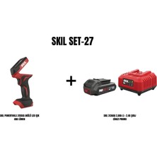 Skil Skıl Set-27 (Skıl Powertools 3155CA Akülü LED Işık 400 Lümen+Skıl 3136AA 2,0AH Li + 2.4A Şarj Cihazı Promo)