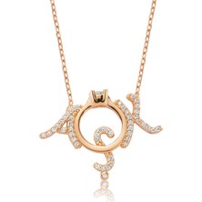 Pazarcan Gümüş Tek Taş Aşk Bayan Kolye