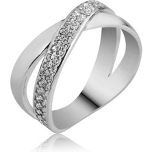 Pazarcan Gümüş Iki Halka Bayan Yüzük