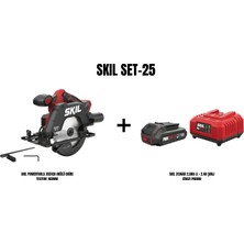 Skıl Set-25 (Skıl Powertools 3551CA Akülü Daire Testere 165MM+SKIL 3136AA 2,0AH Li + 2.4A Şarj Cihazı Promo)